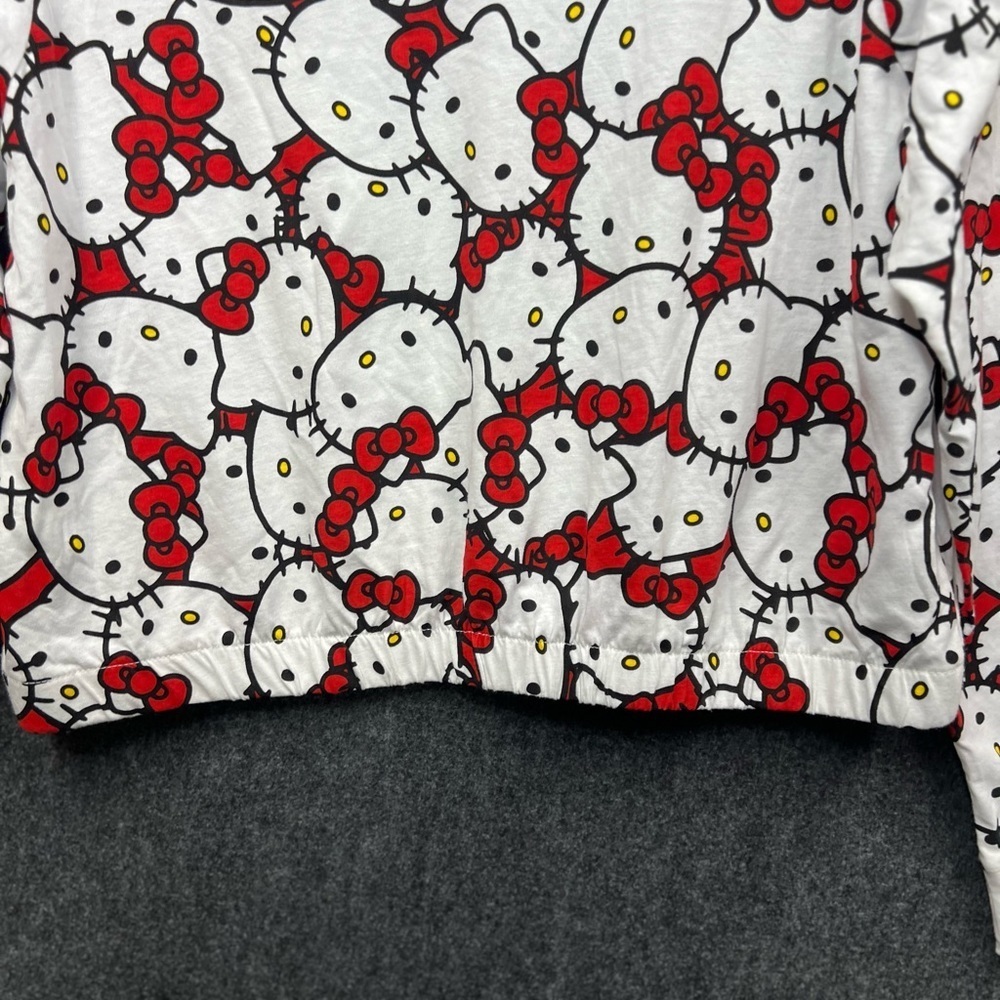 Hello Kitty Red/Black Cropped Long Sleeve Shirt - Picture 10 of 10